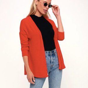 Lulus Janice Red Knit Button-Up Sweater Top